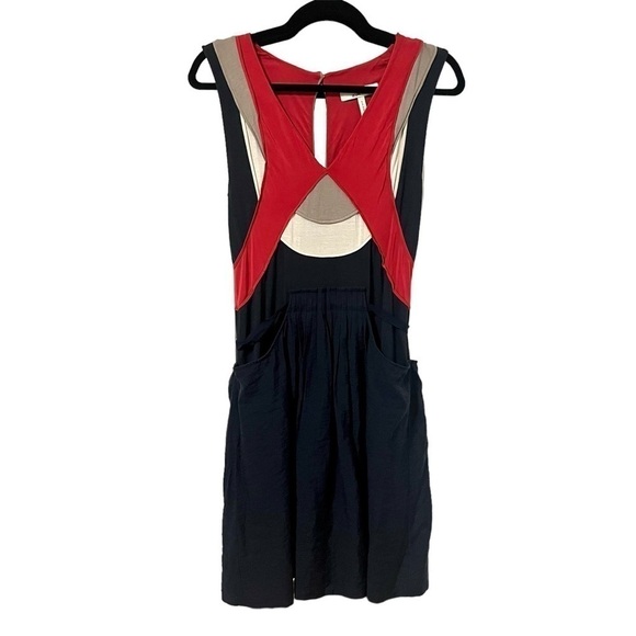 BCBGMAXAZRIA Runway Colorblock Dress Size XXS - Picture 1 of 10